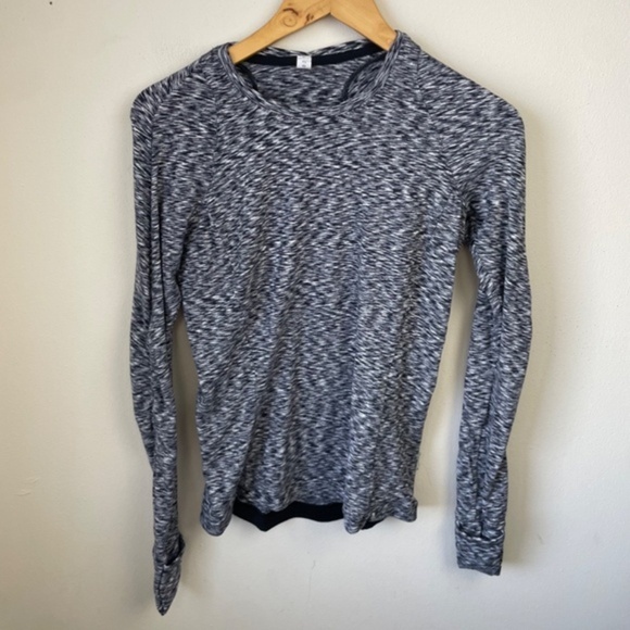 Lululemon Runderful Long Sleeve Spaced Out Space Dye Black White - Picture 5 of 11
